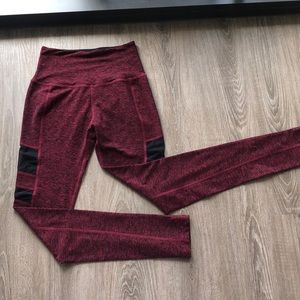 Beyond Yoga Red mesh leggings